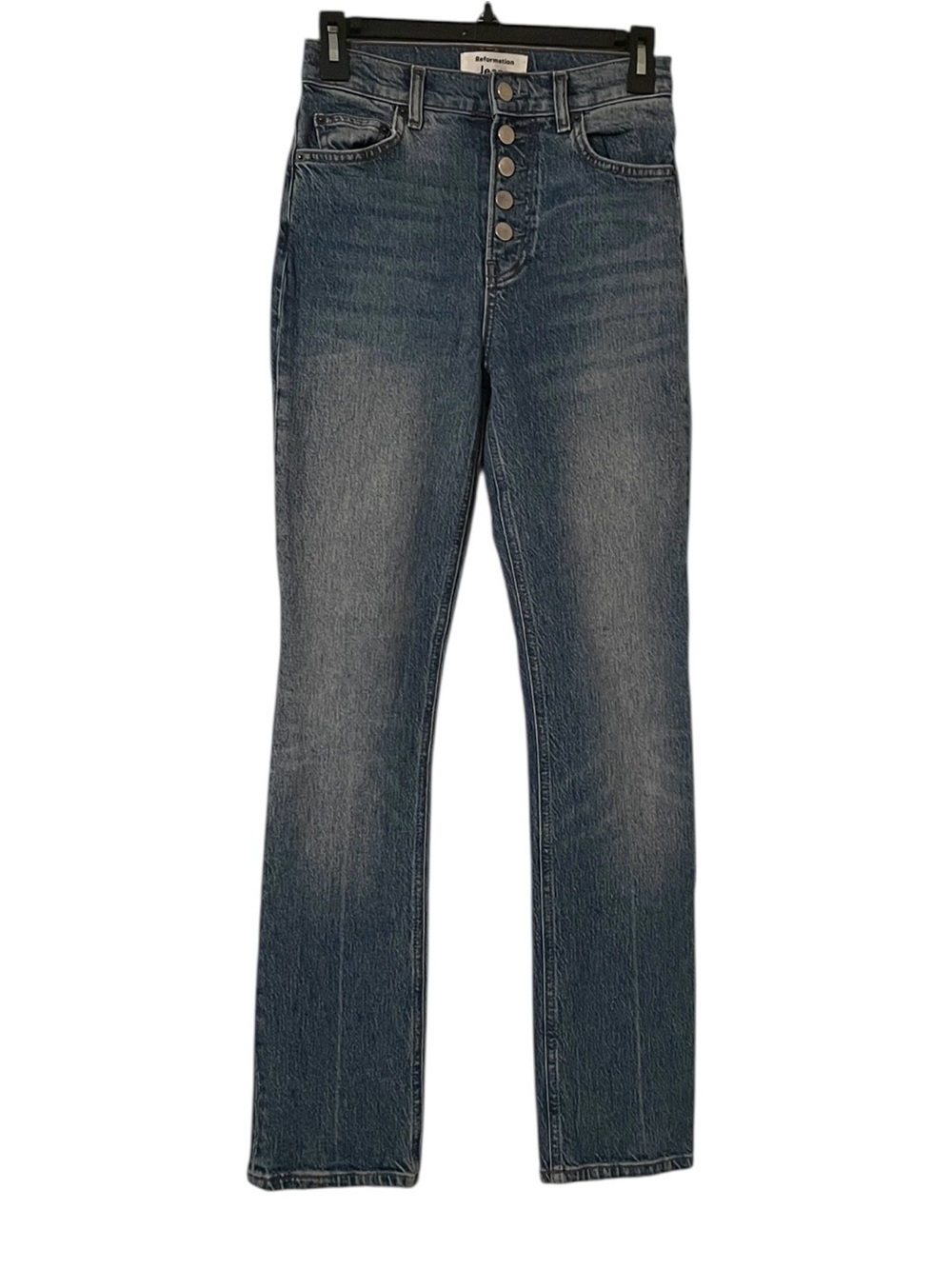 Reformation Women's Blue Malta Wash Straight Leg High Rise Jeans Size 24